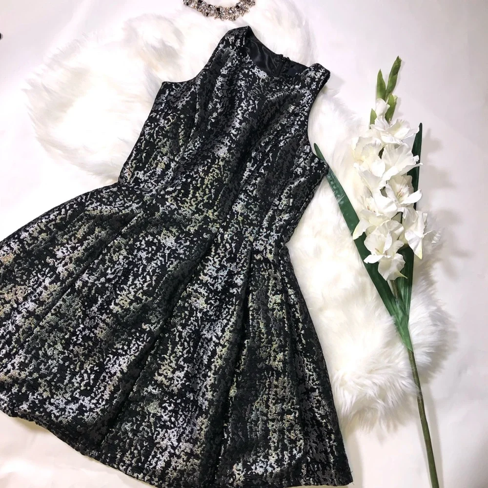 Do + Be JACQUARD DRESS‎ A-line Dress Fit and Flare Holiday Party New Years - Picture 9 of 11